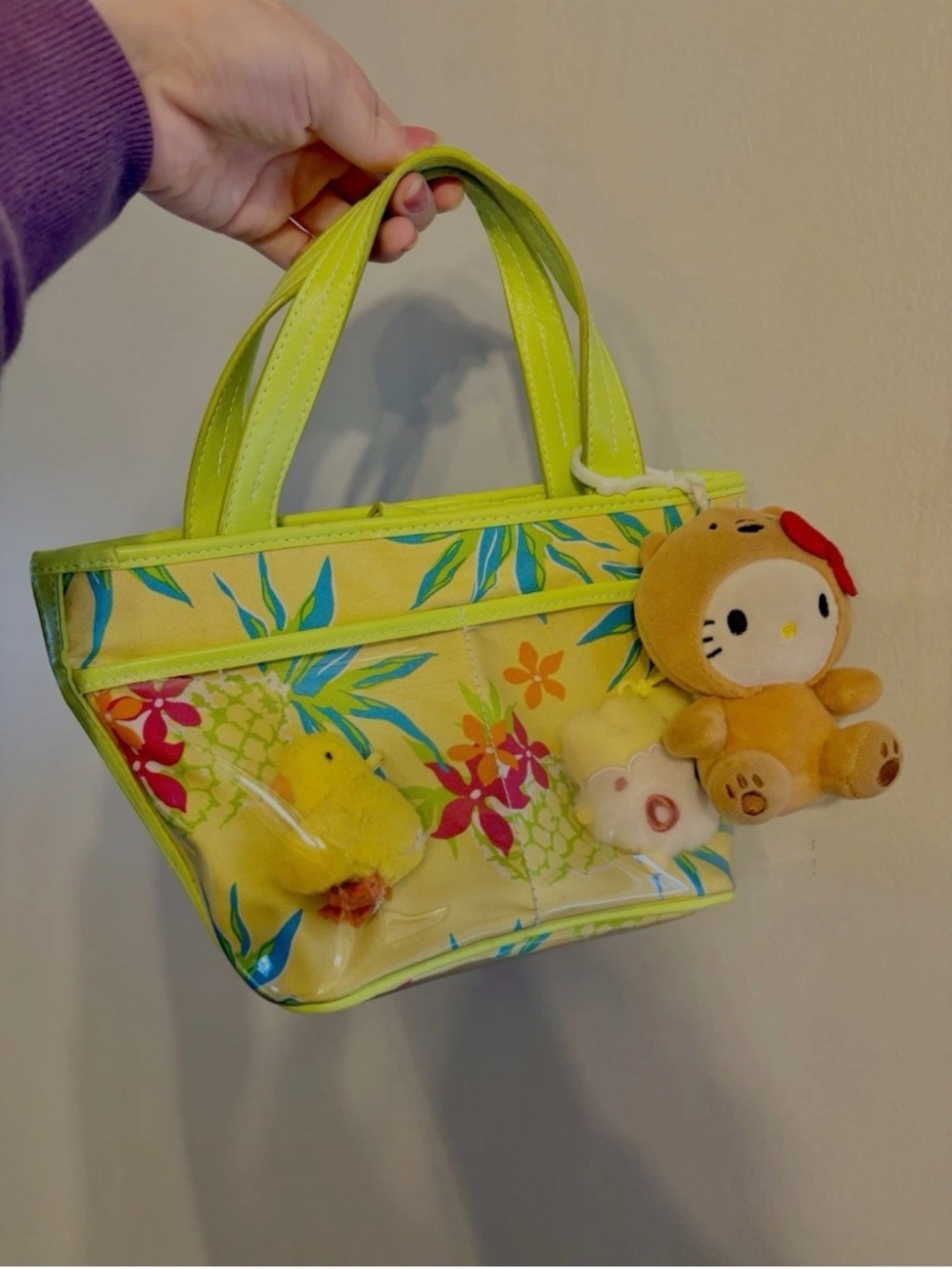 Tropical Floral Tote Bag Vintage Sonoma Y2K Fisherman Preppy Bag for Trinkets